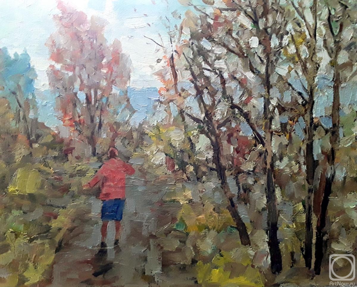 Картина маслом на холсте. Кнэхт Александр. Осенним утром