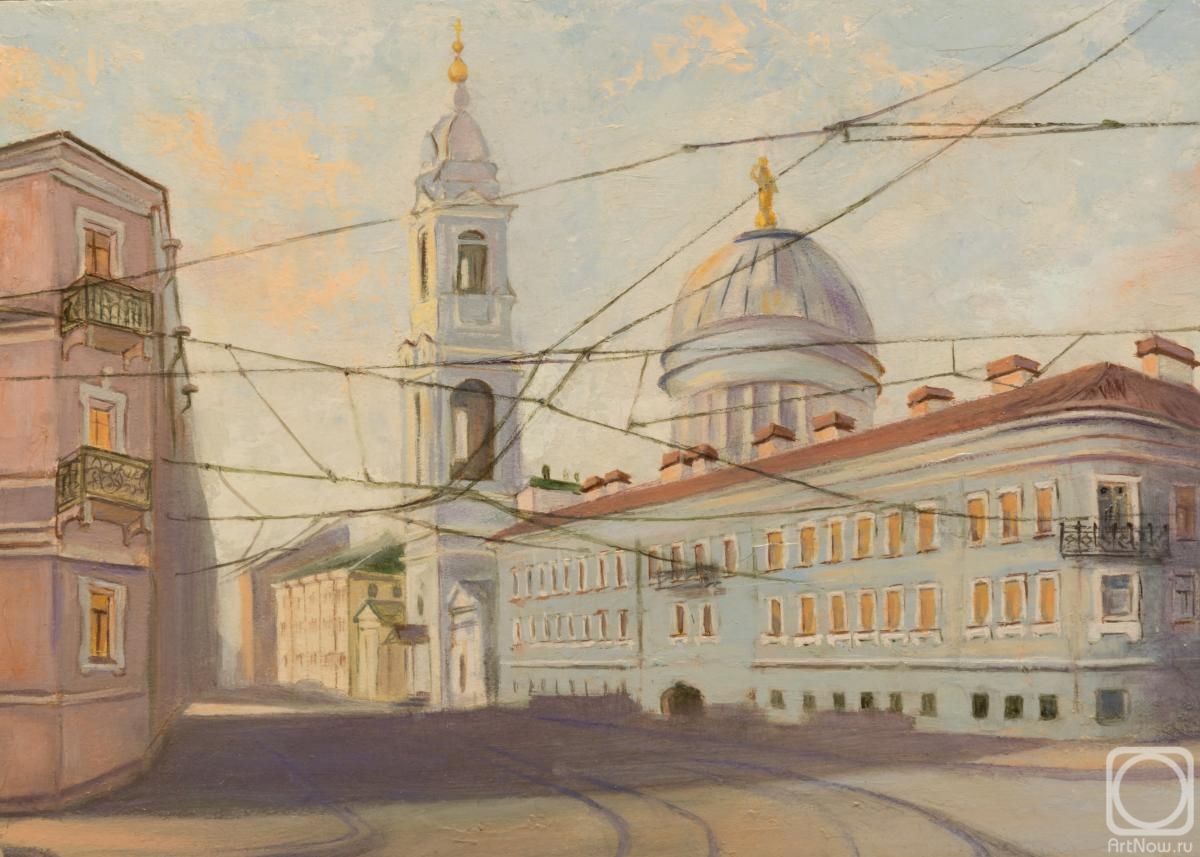 Nikolaeva Ludmila. View of the Church of St. Catherine from the Middle Avenue