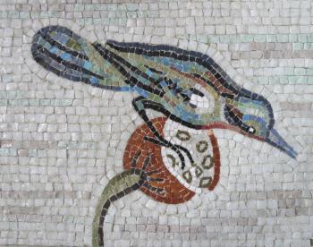 Art Mosaic Panel with Bird. Masterkova Alyona