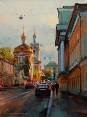 Moscow churches. Blessed evening. Old Basmannaya street