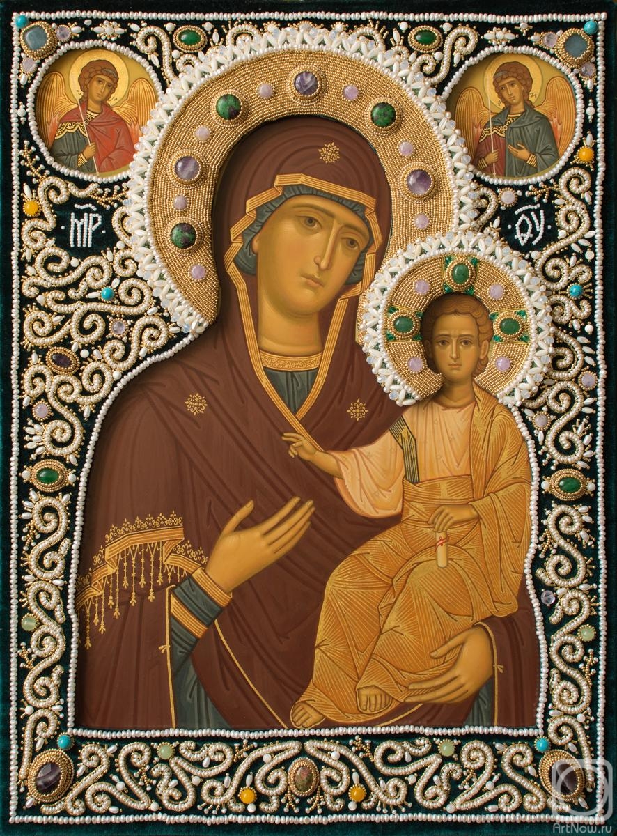 Krasavin Sergey. Icon of the Mother of God in a salary of pearls