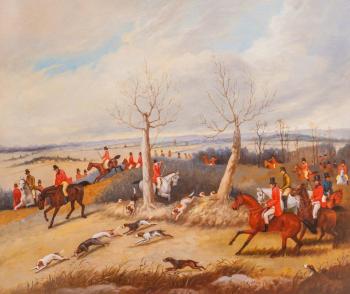 A copy of the picture of Henry Thomas Olken. Hunting Scene N3. Romm Alexandr