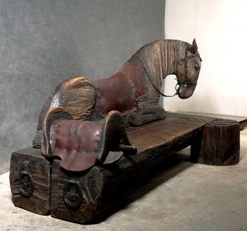 Horse bench with saddle. Potlov Vladimir