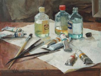 Still life with paints