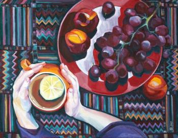 Still life with red grapes. Konyaeva Olga