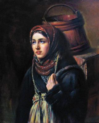 Copy of Makovsky's painting "The Herring Woman"