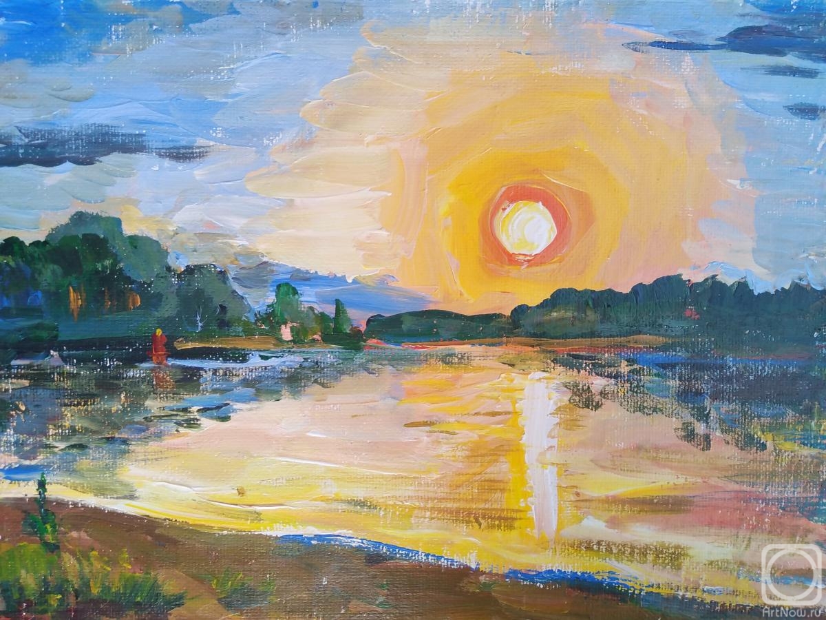 Kruppa Natalia. Sunset on the Ob river