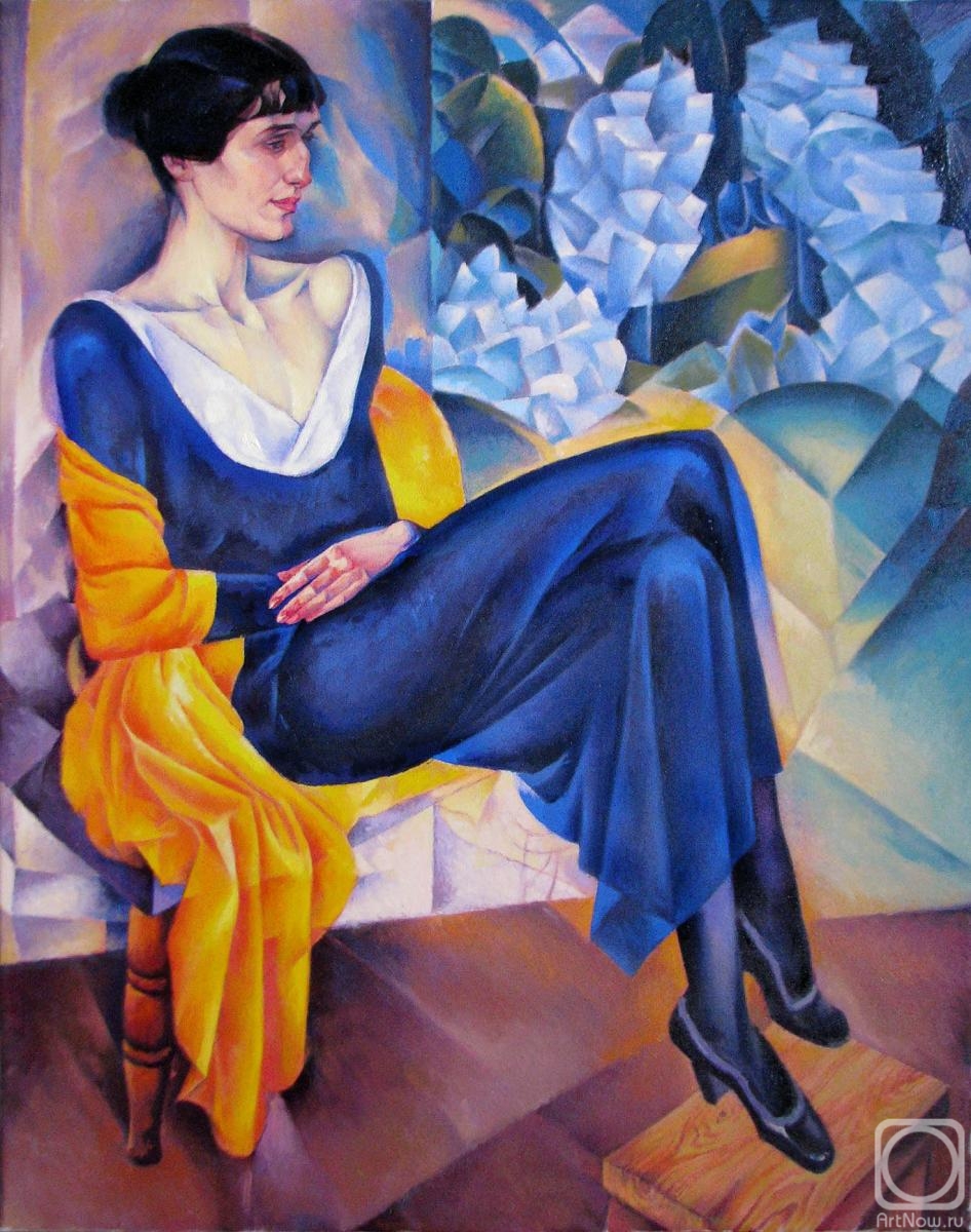 Bortsov Sergey. Copy (adapted) of the painting by N. Altman "Portrait of A Akhmatova"