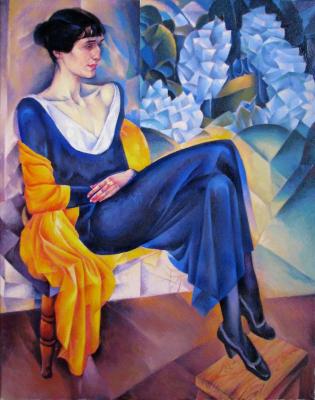 Copy (adapted) of the painting by N. Altman "Portrait of A Akhmatova" (Portrait Painting). Bortsov Sergey
