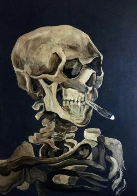 Replica of Van Gogh's painting The Skull. Brodsky Alex