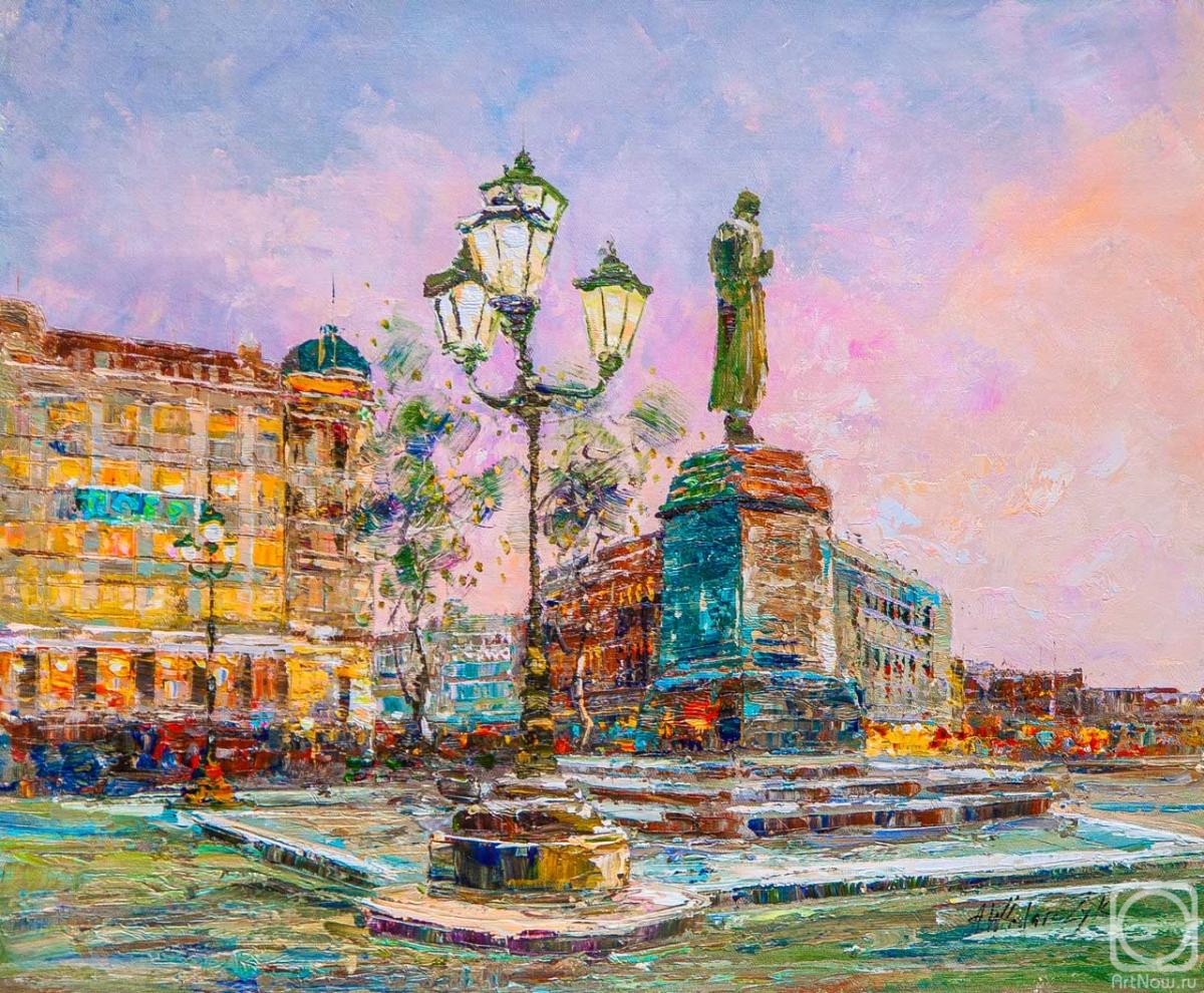 Vlodarchik Andjei. Walks in Moscow. View of the monument to Alexander Pushkin