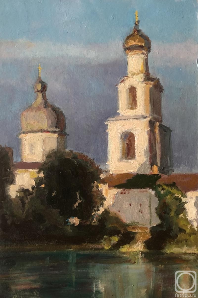 Chistiakov Vsevolod. Evening, View of the Yuriev Monastery, V. Novgorod