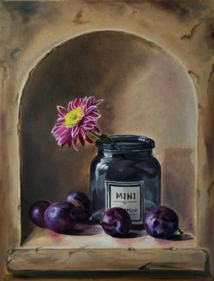 Still life with plums. Lutcher Elena