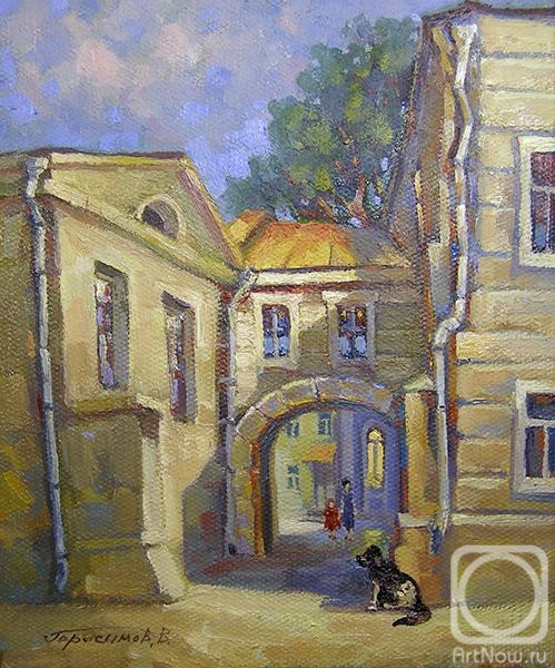 Gerasimov Vladimir. Moscow courtyard (Griboyedov Street, Maly Kharitonevsky Lane)