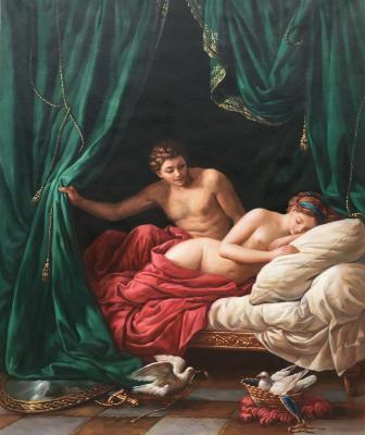 A copy of the painting by Lagrenet Louis-Jean-Francois. Mars and Venus, an allegory of the world. Kamskij Savelij