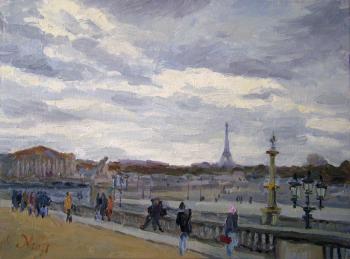 Painting Sur la place de la Concorde. Homyakov Aleksey