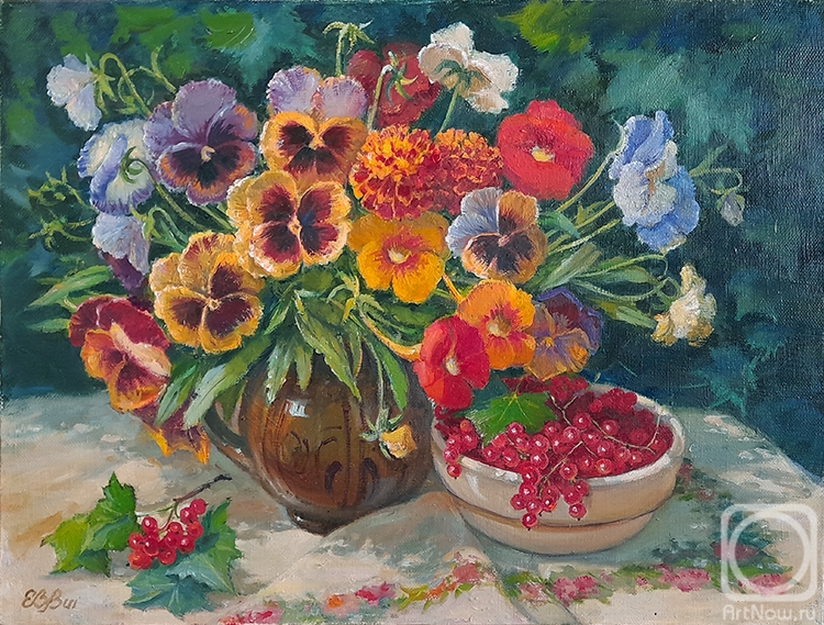 Shumakova Elena. Bouquet and currant