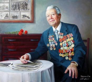 Portrait of the participant of the Second World War Makarov L.M. Alimasov Andrey