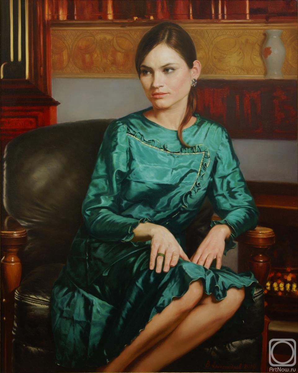 Aleksandrov Vladimir. Girl in emerald dress