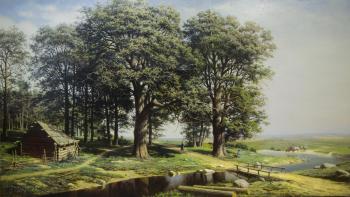Copy of Mikhail Klodt's painting Oak Grove