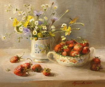 Still life with strawberry. Kulakova Aleksandra