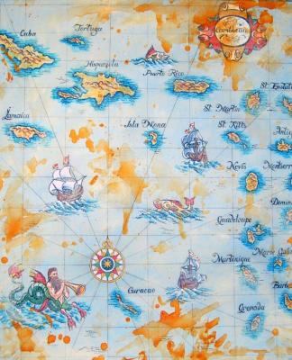 The Map of the Caribbean. Dobrovolskaya Gayane