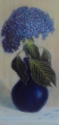 Hyacinth in a blue vase. Fomina Lyudmila
