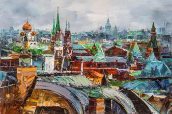 Flights over Moscow. View of the Kremlin and the Cathedral of Christ the Savior. Rodries Jose