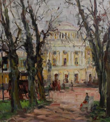 Painting Pavlovsk Palace. A windy day. Malykh Evgeny