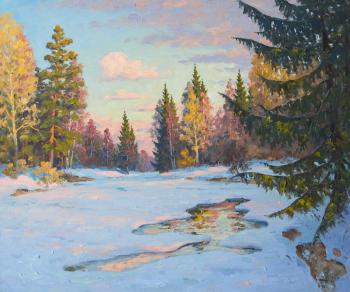 Painting Pasha River, Winter. Alexandrovsky Alexander