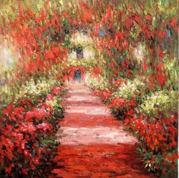 A copy of Claude Monet's painting Path in the Garden. Kamskij Savelij
