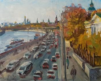 Moskvoretskaya embankment, view from the Ustyinsky bridge. Dobrovolskaya Gayane