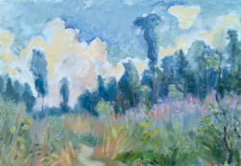 Studying Claude Monet. Ivan tea on the edge of the forest near Tuchkovo. Malyusova Tatiana