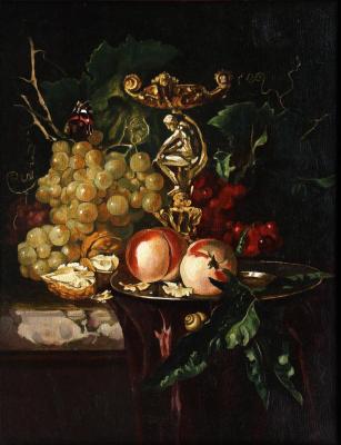 Willem Van Alst - Still life with fruit and snail. Orlov Gennady