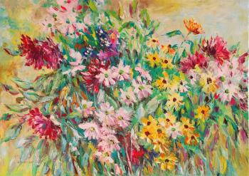 Dahlias and daisies. Kruglova Svetlana