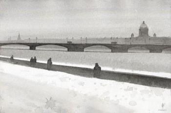 Landscape overlooking Blagoveshchensky Bridge. Eldeukov Oleg