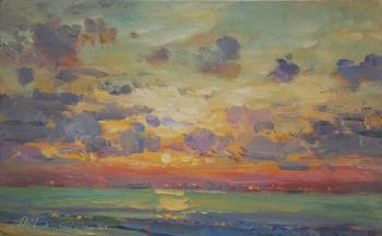 Pink sunset on the Black Sea. Balakin Artem
