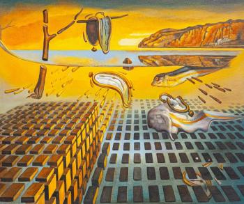 Copy of Salvador Dali's painting. Disintegration of the Persistence of Memory. Kamskij Savelij