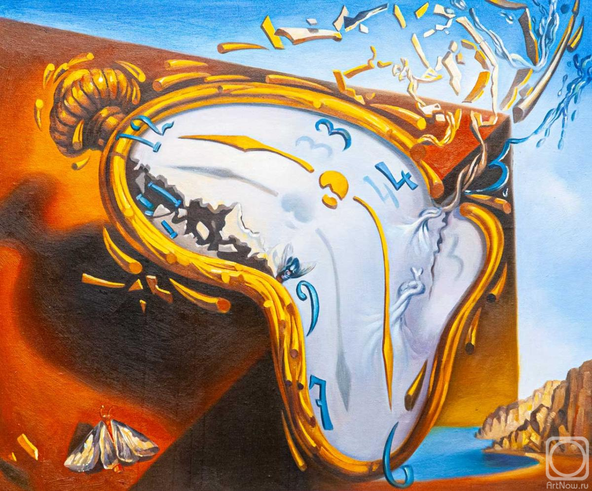 Kamskij Savelij. A copy of Salvador Dali's painting. A soft watch at the time of the first explosion