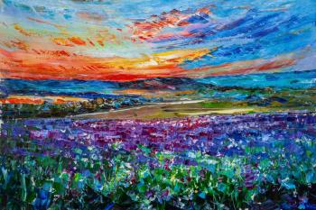 Lavender field at dawn. Rodries Jose