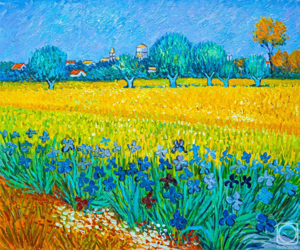 Vlodarchik Andjei. Copy of Van Gogh paintings. View of Arles with irises in the foreground