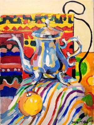 Still life with a silver jug. Zakharova Anastasiya