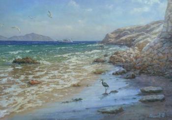 The Red Sea. Landscape with a heron. Panov Aleksandr
