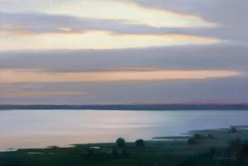 Sunset on Pleshcheyev Lake