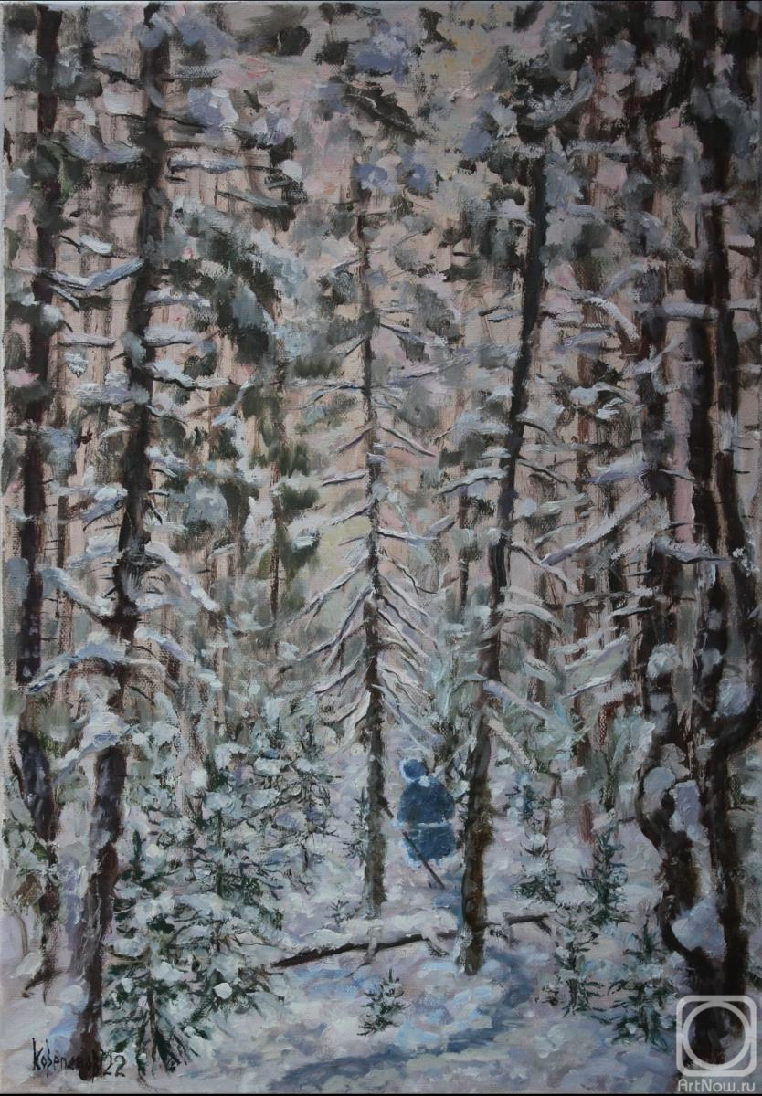 Korepanov Alexander. Spruce forest in january