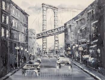New York. Brooklyn Bridge. Monochrome. Vevers Christina