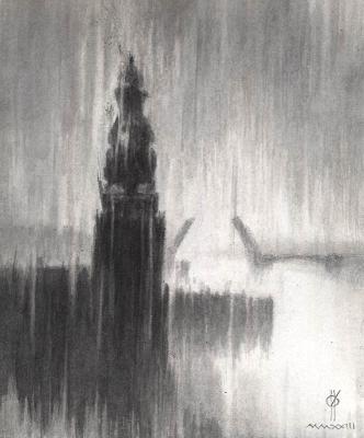 Neva, sphinx, rain. Eldeukov Oleg