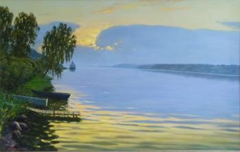 Quiet sunset. Volga. Molchanov Oleg