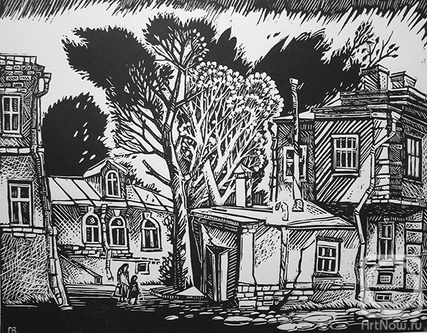 Картина. Герасимов Владимир. Москва. Дровяной переулок