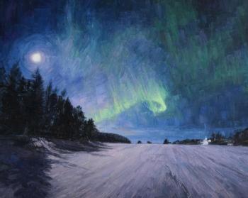 "Northern lights over Valaam". Krasovskaya Tatyana